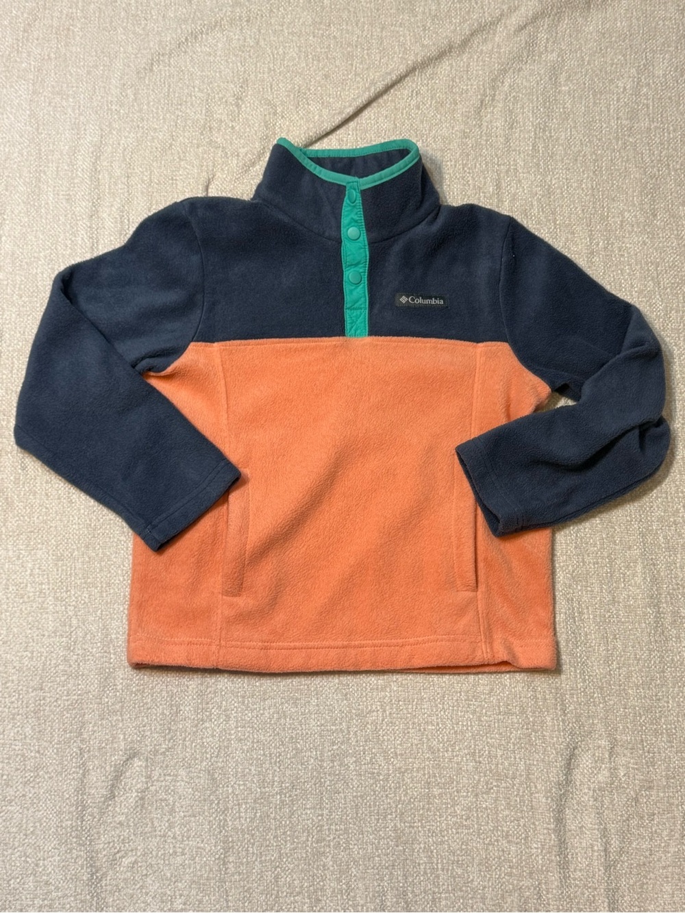Columbia Kids S 8 Colorblock Fleece Snap Pullover Gorpcore Outdoor Retro